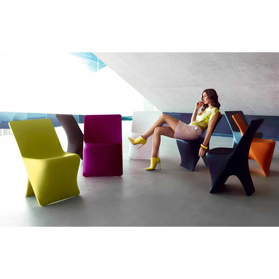 Sedia da giardino di design moderno Sloo by Vondom, in polietilene Viadurini