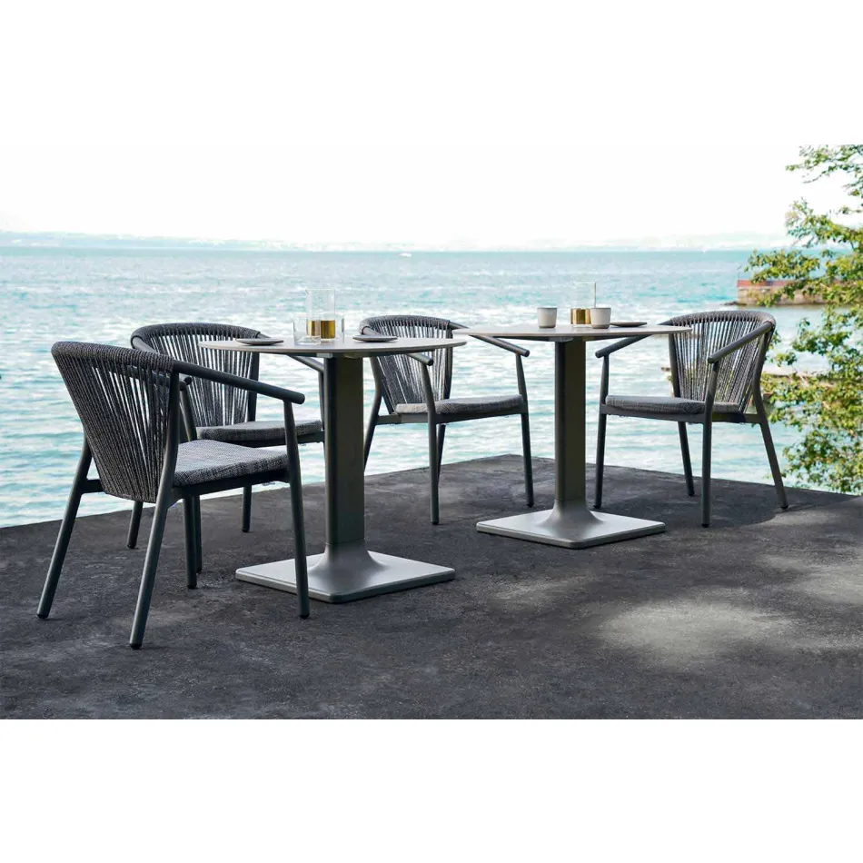 Sedia da Giardino Impilabile in Alluminio e Tessuto Tecnico – Smart By Varaschin Viadurini