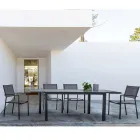 Sedia da Giardino Impilabile in Alluminio e Textilene Design Moderno - Franz Viadurini