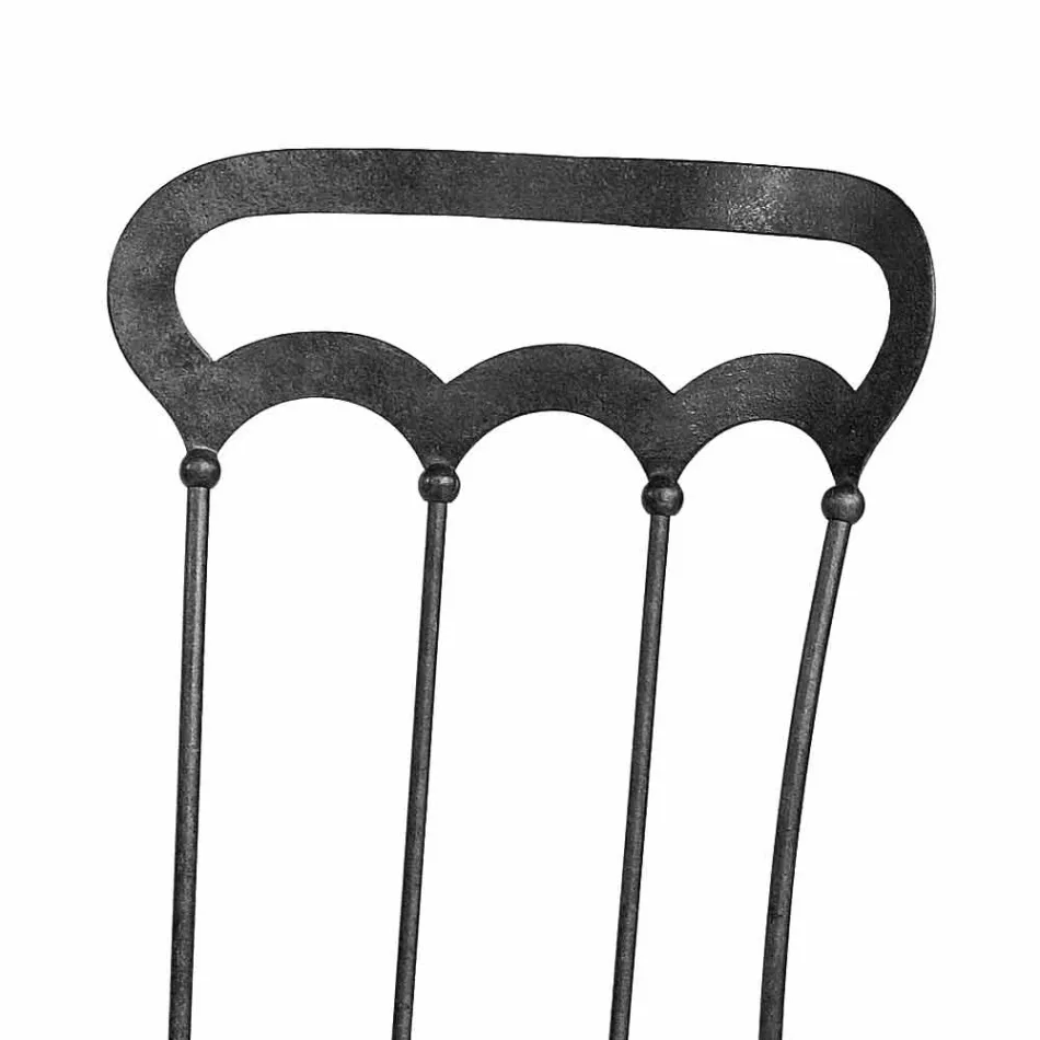 Sedia da Giardino Impilabile in Ferro Grafite Made in Italy, 2 Pezzi - Catrina Viadurini