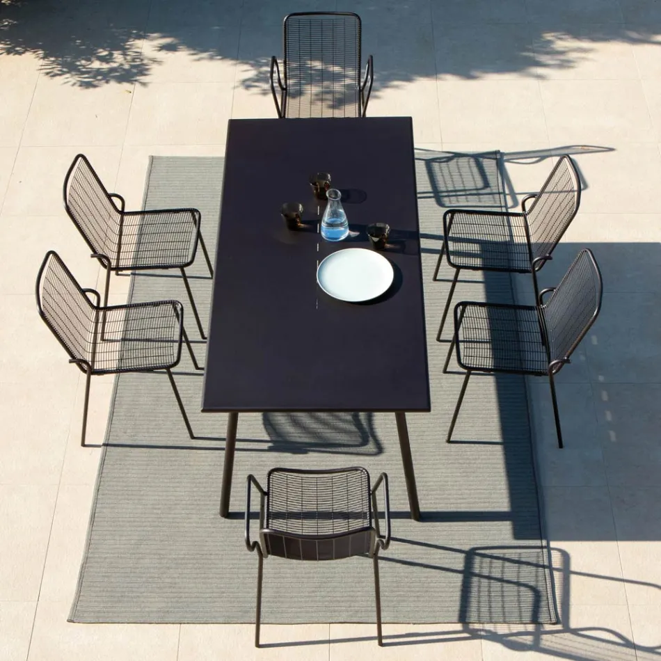 Sedia da Giardino Impilabile in Metallo Zincato Made in Italy 4 Pezzi - Vikas Viadurini