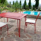 Sedia da Giardino in Ferro Rosso con Cuscino Made in Italy, 2 Pezzi - Agata Viadurini