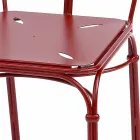 Sedia da Giardino in Ferro Rosso con Cuscino Made in Italy, 2 Pezzi - Agata Viadurini