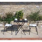 Sedia da Giardino in Ferro Verniciato Nero con Struttura Impilabile - Nacim Viadurini
