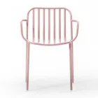 Sedia da Giardino in Metallo con Braccioli Made in Italy 2 Pezzi - Simply Viadurini