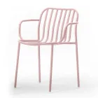 Sedia da Giardino in Metallo con Braccioli Made in Italy 2 Pezzi - Simply Viadurini