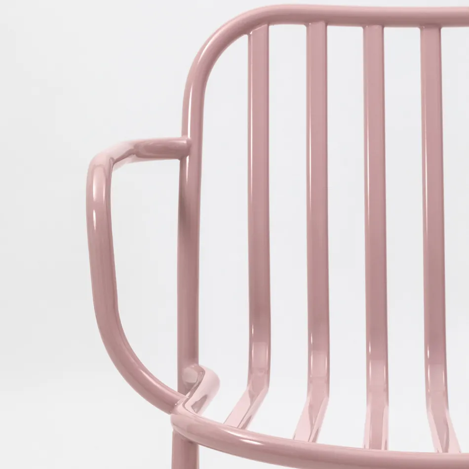 Sedia da Giardino in Metallo con Braccioli Made in Italy 2 Pezzi - Simply Viadurini