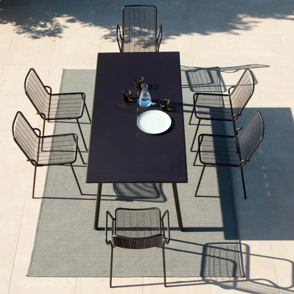 Sedia da Giardino in Metallo con Braccioli Made in Italy 2 Pezzi - Vikas Viadurini