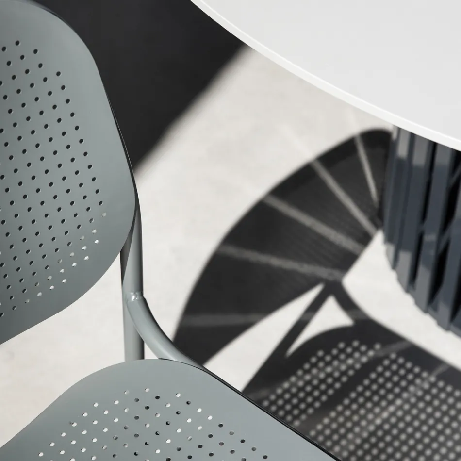 Sedia da Giardino in Metallo Verniciato Made in Italy 2 Pezzi - Sinergia Viadurini