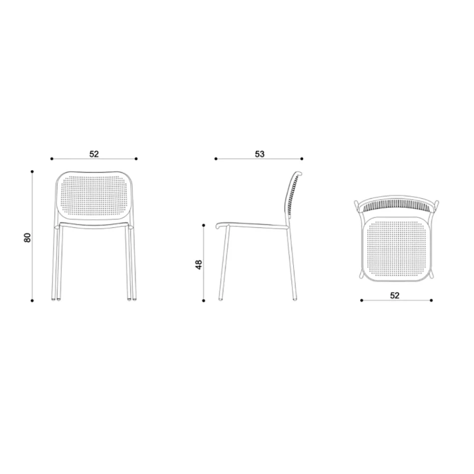 Sedia da Giardino in Metallo Verniciato Made in Italy 2 Pezzi - Sinergia Viadurini