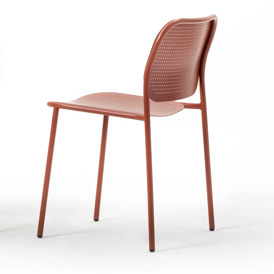 Sedia da Giardino in Metallo Verniciato Made in Italy 2 Pezzi - Sinergia Viadurini