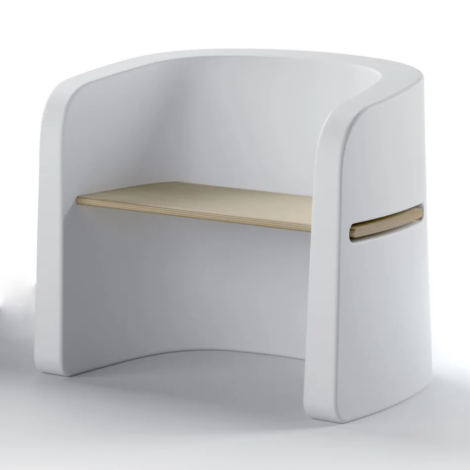 Sedia da Giardino in Polietilene e Legno di Betulla Made in Italy - Talula Viadurini