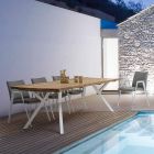 Sedia da Giardino Moderna con Braccioli in Alluminio Bianco Homemotion - Liliana Viadurini