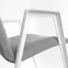 Sedia da Giardino Moderna con Braccioli in Alluminio Bianco Homemotion - Liliana Viadurini