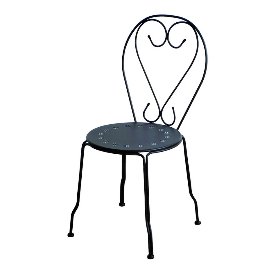 Sedia da Giardino Realizzata Interamente in Metallo - Archivio Viadurini