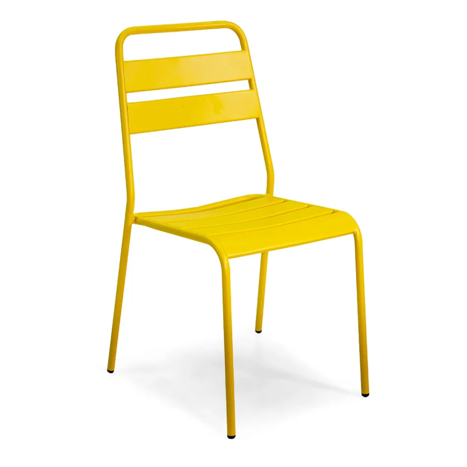 Sedia da Giardino Realizzata Interamente in Metallo - Nastro Viadurini