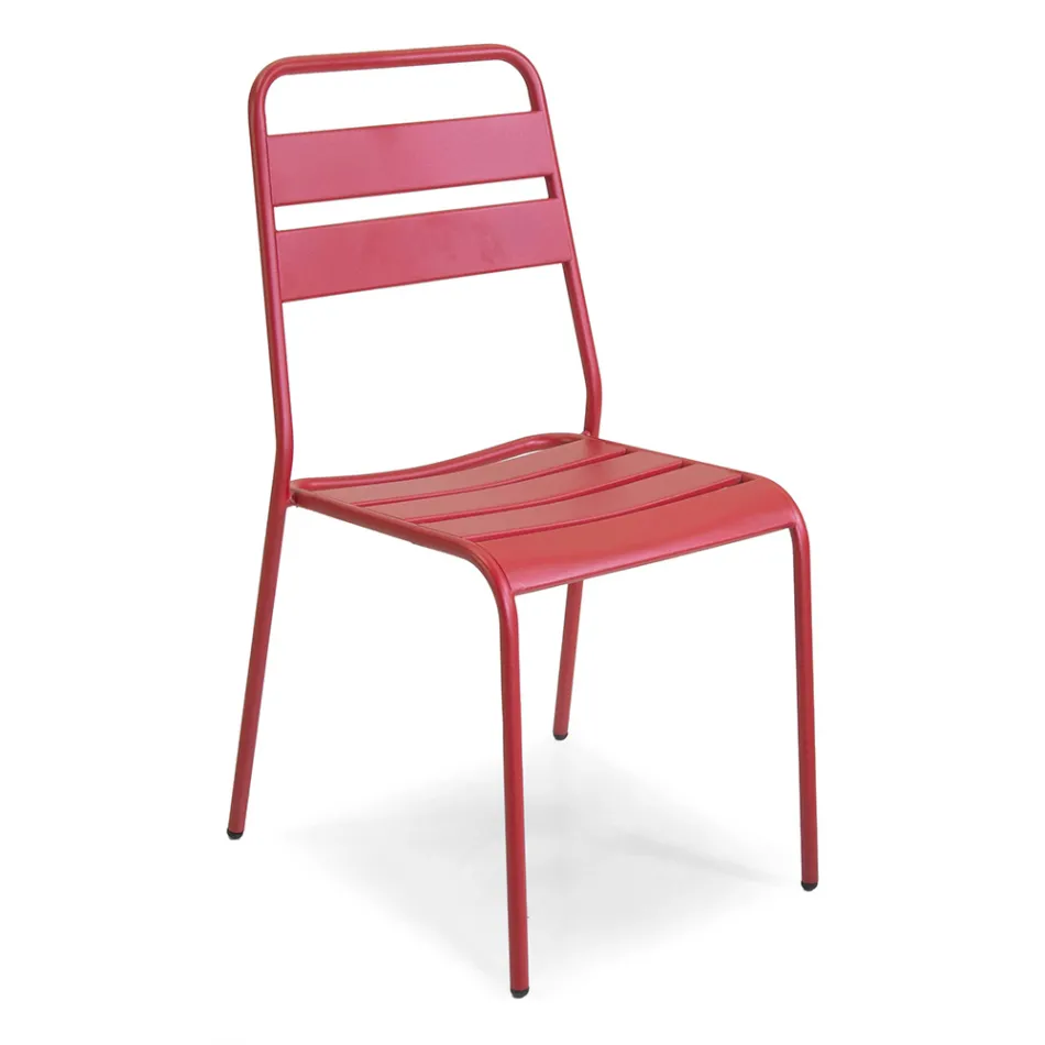 Sedia da Giardino Realizzata Interamente in Metallo - Nastro Viadurini