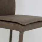 Sedia da Interno con Schienale Alto in Similpelle Made in Italy - Cleto Viadurini