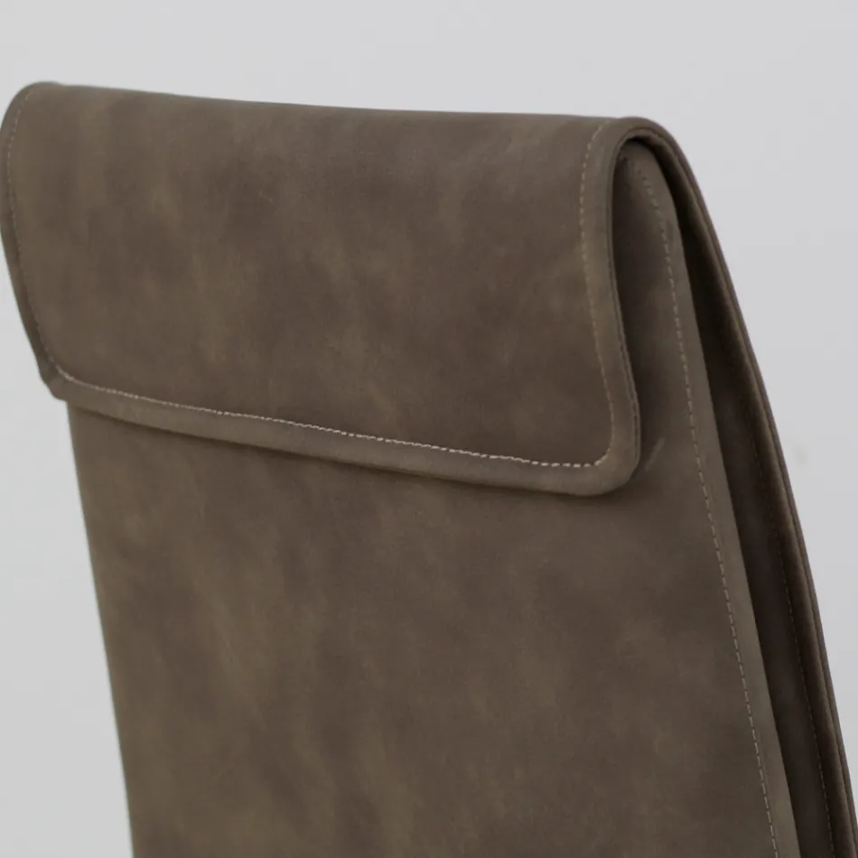 Sedia da Interno con Schienale Alto in Similpelle Made in Italy - Cleto Viadurini