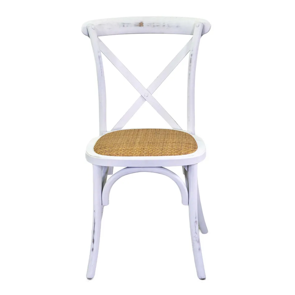 Sedia da Interno Impilabile in Legno di Betulla e Seduta in Rattan - Barriera Viadurini