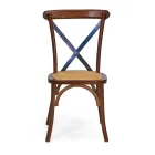 Sedia da Interno Impilabile in Legno di Rovere e Seduta in Rattan - Barriera Viadurini