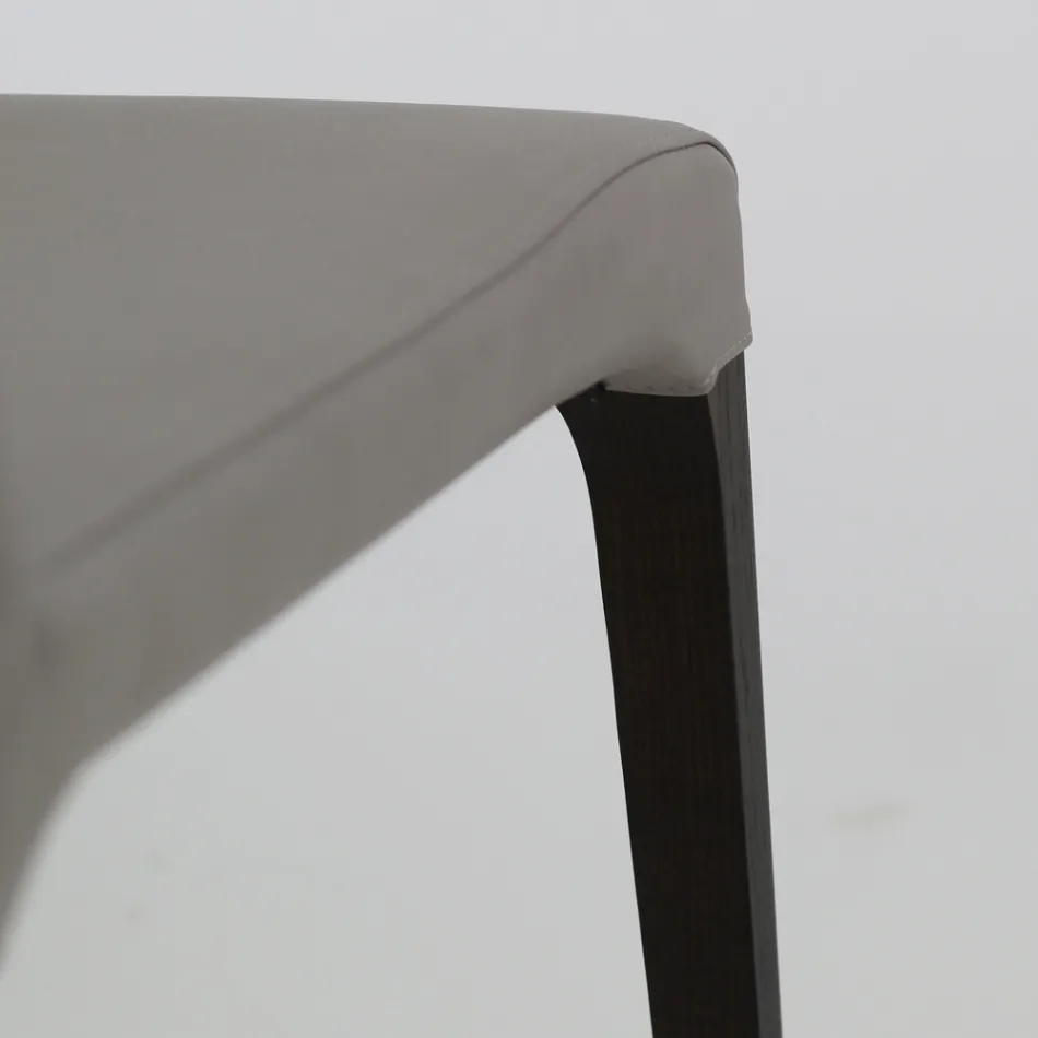 Sedia da Interno in Legno di Frassino e Similpelle Made in Italy - Floki Viadurini