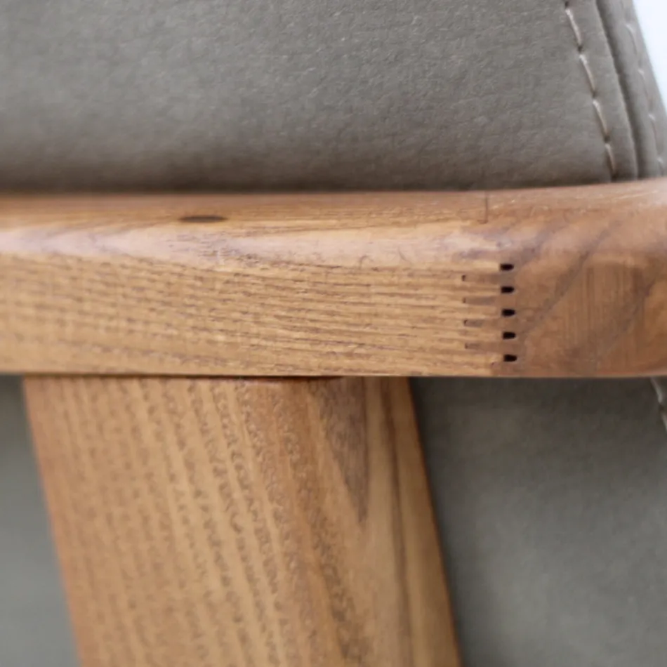 Sedia da Pranzo con Braccioli in Legno di Frassino Made in Italy - Betsy Viadurini