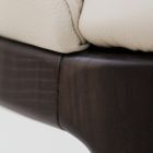 Sedia da Pranzo con Braccioli in Pelle Color Ghiaccio Made in Italy - Lyanne Viadurini