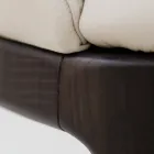 Sedia da Pranzo con Braccioli in Pelle Color Ghiaccio Made in Italy - Lyanne Viadurini