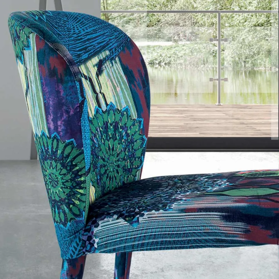 Sedia da Pranzo con Seduta e Gambe Rivestite Made in Italy - Verona Viadurini