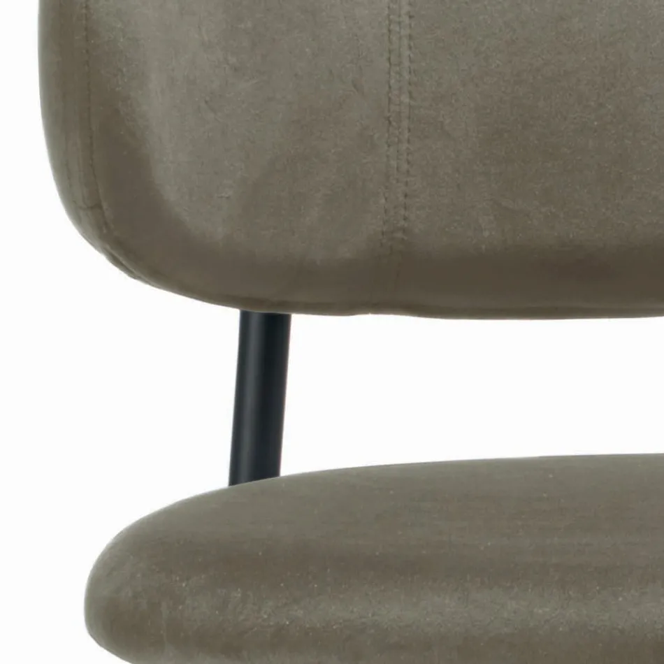 Sedia da Pranzo con Seduta e Schienale in Velluto Made in Italy - Livorno Viadurini