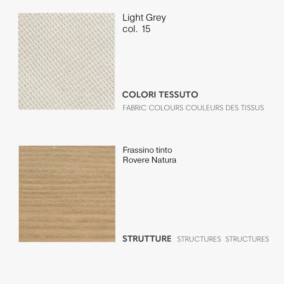 Sedia da Pranzo con Seduta in Tessuto e Struttura in Frassino - Aisha Viadurini