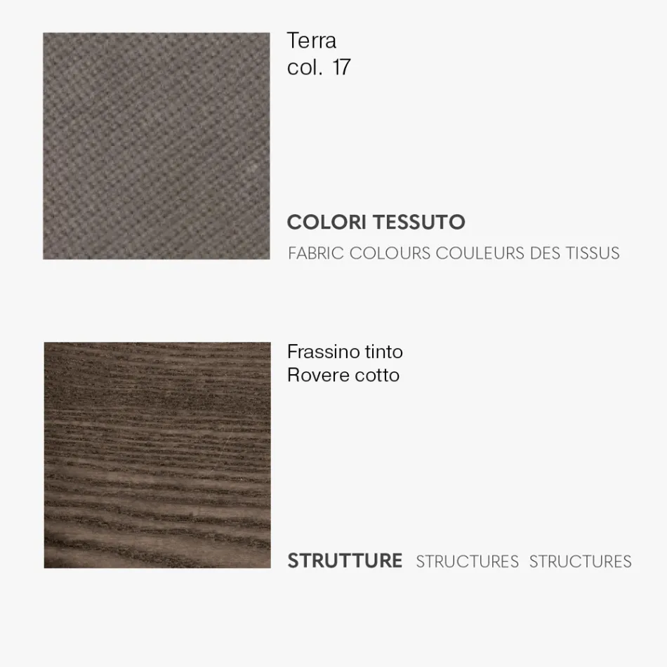 Sedia da Pranzo con Seduta in Tessuto e Struttura in Frassino - Aisha Viadurini