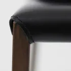 Sedia da Pranzo con Struttura in Corten e Seduta in Cuoio Made in Italy - Orietta Viadurini