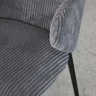 Sedia da Pranzo con Struttura in Metallo e Seduta in Velluto a Coste - Ridni Viadurini