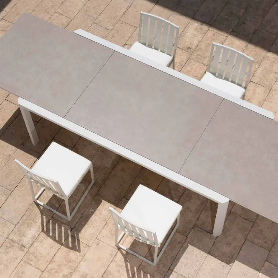 Sedia da Pranzo Esterno in Alluminio e Corda Design di Lusso 3 Finiture - Julie Viadurini