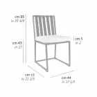 Sedia da Pranzo Esterno in Alluminio e Corda Design di Lusso 3 Finiture - Julie Viadurini