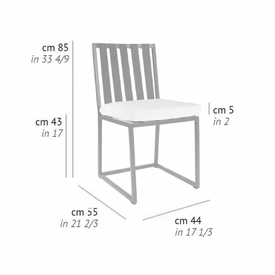Sedia da Pranzo Esterno in Alluminio e Corda Design di Lusso 3 Finiture - Julie Viadurini