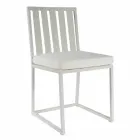 Sedia da Pranzo Esterno in Alluminio e Corda Design di Lusso 3 Finiture - Julie Viadurini