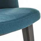 Sedia da Pranzo in Legno e Seduta in Velluto Verde Bottiglia Made in Italy - Eddard Viadurini