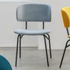 Sedia da Pranzo in Metallo e Velluto Antimacchia, 2 Pezzi - Valnerina Viadurini