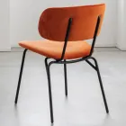 Sedia da Pranzo in Metallo e Velluto Antimacchia, 2 Pezzi - Valnerina Viadurini