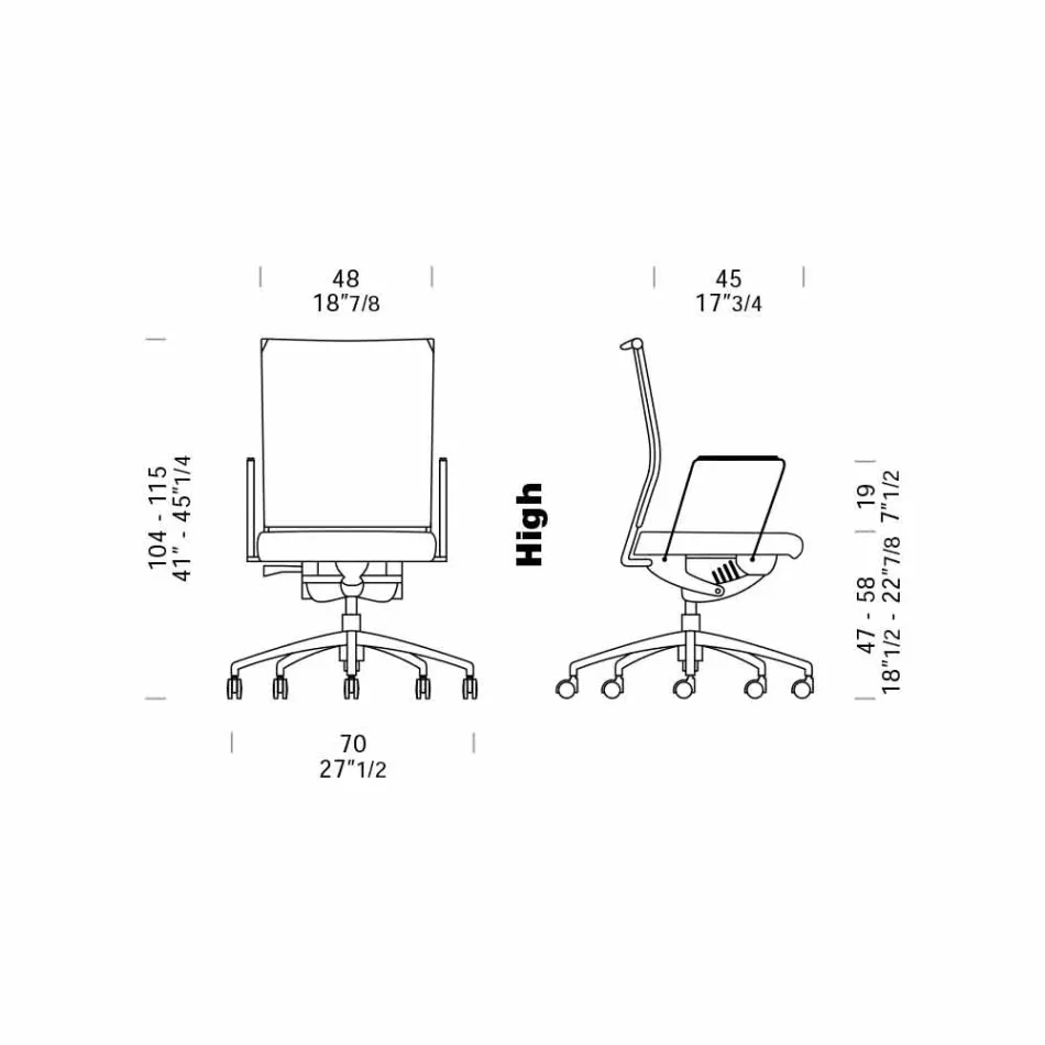 Sedia da Scrivania Ufficio Girevole Ergonomica con Ruote e Braccioli - Gimiglia Viadurini