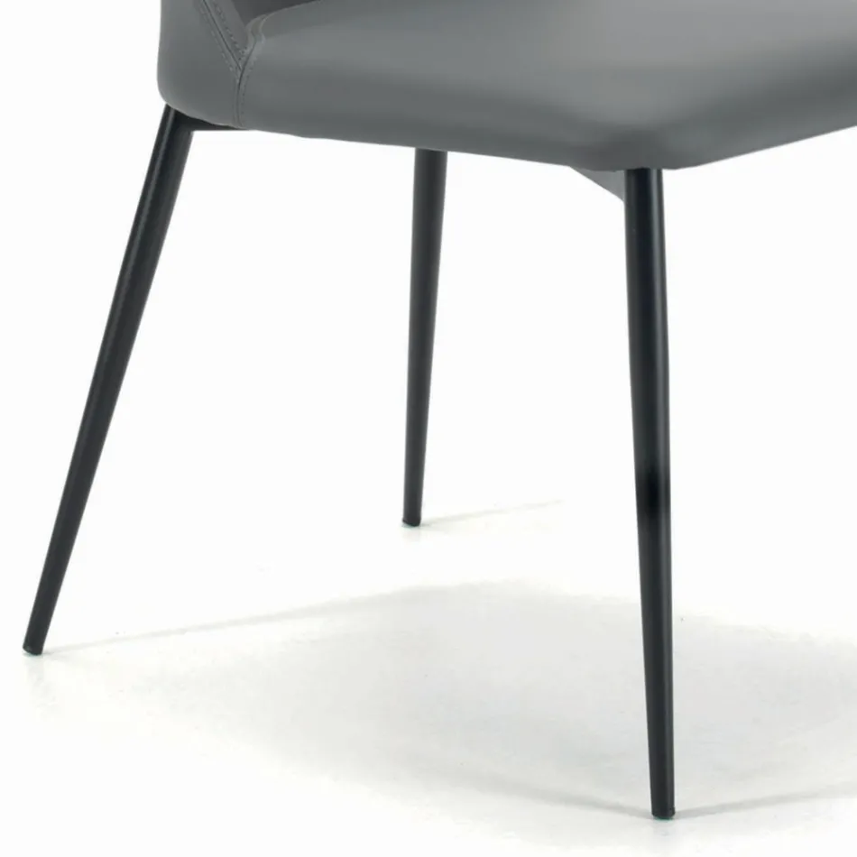 Sedia da Soggiorno con Gambe in Acciaio o Legno Made in Italy - Firenze Viadurini