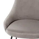 Sedia da Soggiorno con Seduta in Tessuto in Microfibra di Diversi Colori - Sandalo Viadurini