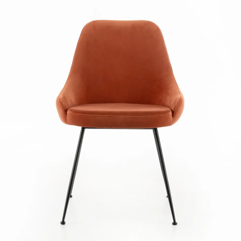 Sedia da Soggiorno con Seduta in Tessuto in Microfibra di Diversi Colori - Sandalo Viadurini