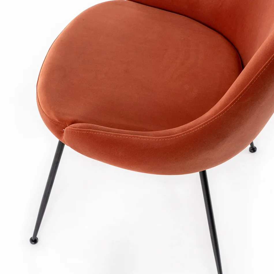 Sedia da Soggiorno con Seduta in Tessuto in Microfibra di Diversi Colori - Sandalo Viadurini