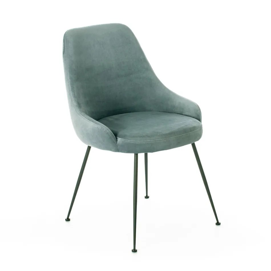 Sedia da Soggiorno con Seduta in Tessuto in Microfibra di Diversi Colori - Sandalo Viadurini