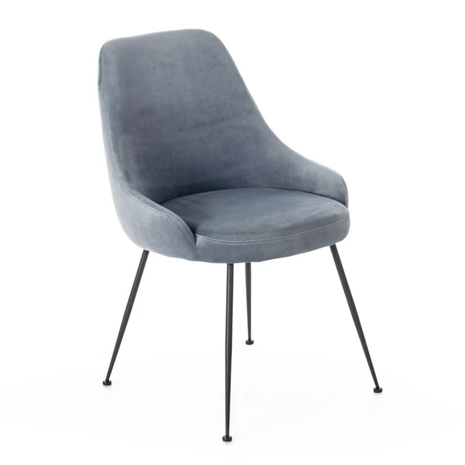 Sedia da Soggiorno con Seduta in Tessuto in Microfibra di Diversi Colori - Sandalo Viadurini