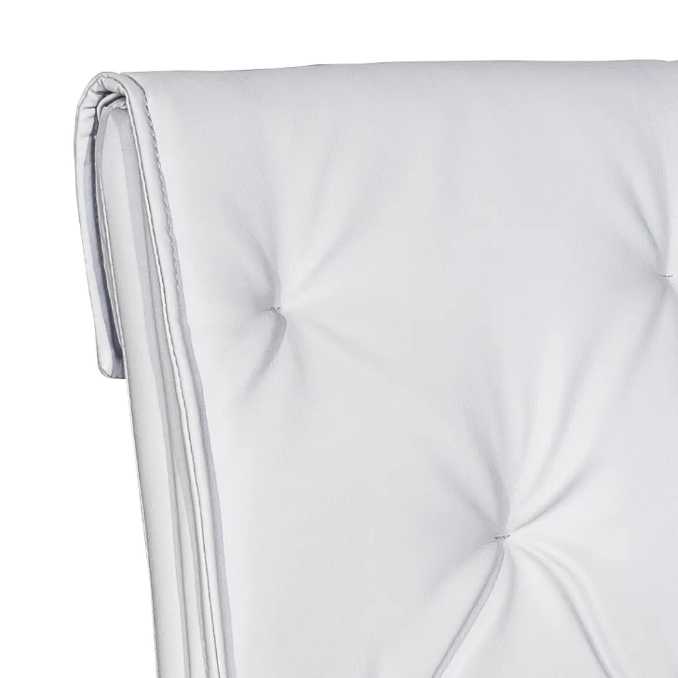 Sedia da Soggiorno con Struttura e Seduta in Ecopelle Made in Italy - Grogu Viadurini